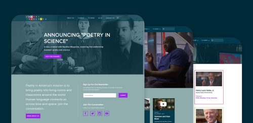 Three screenshots from Poetry in America's website
