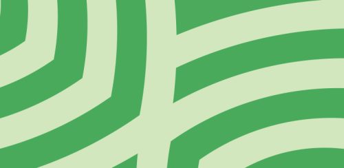 Stylized graphic with concentric elements that look like the tip of an arrow