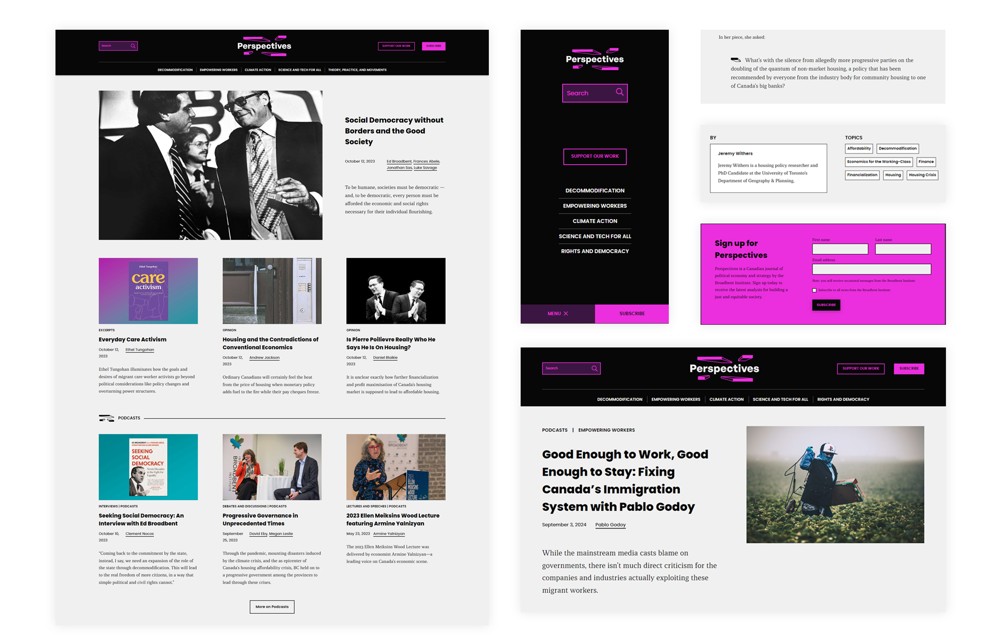 Collage of website screenshots